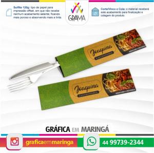 Envelope para Talheres 25,5 x 7 cm Sulfite 120g 4x0 Sem revestimento Corte/Vinco e Cola