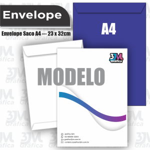 Envelope Saco A4 23x32cm Sulfite 90g 4x0 Impresão apenas frente