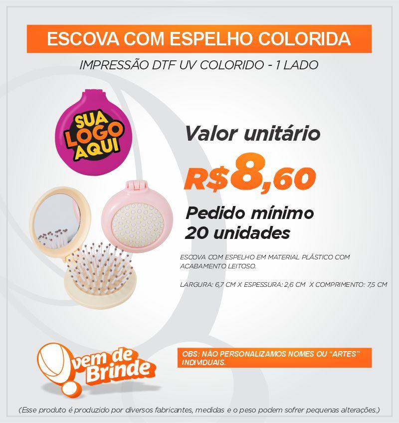 Escova com Espelho Colorida