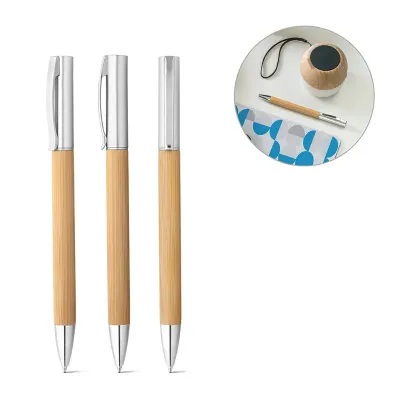 Esferografica em Bambu e Abs Mate Lnr91774