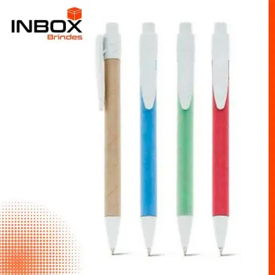 Esferografica em Papel Kraft Colorido