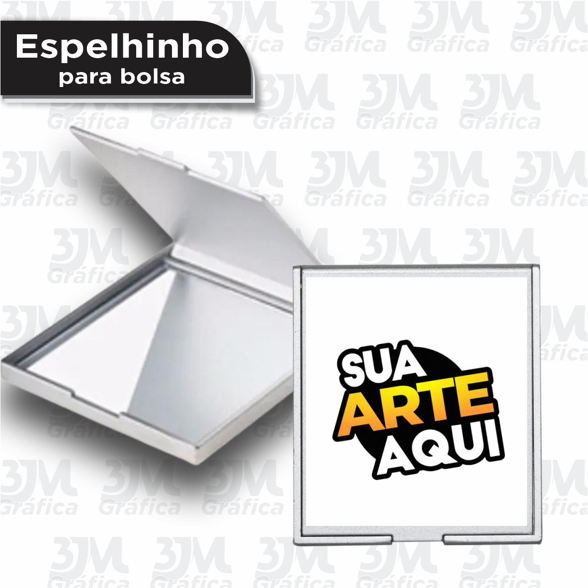 Espelhinho para bolsa 7x6,5cm Corte Reto Embalados individualmente