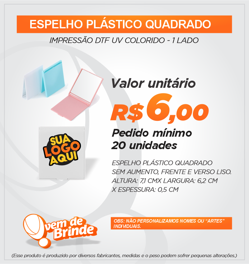 Espelho de Bolsa Quadrado