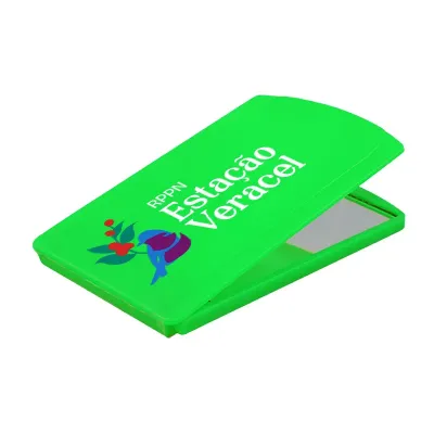 Espelho de Bolsa Verde Neon Plastico Premium