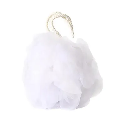 Esponja de banho em nylon branca com Organza branca