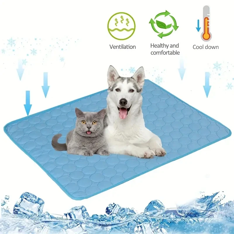 Esteira de Refrigeração Extra Grande para Cães: Cama Durável com Cobertor de Verão e Acessórios Confortáveis para Pequenos e Grandes Animais