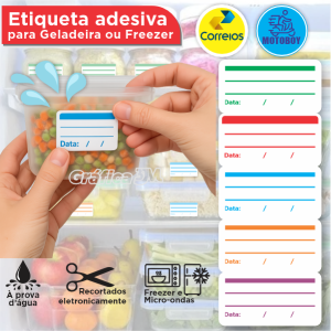 Etiqueta para refrigerador e freezer 6x3cm Vinil Leitoso + Recorte Corte Reto