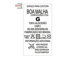 Etiquetas de Composição para Confecção