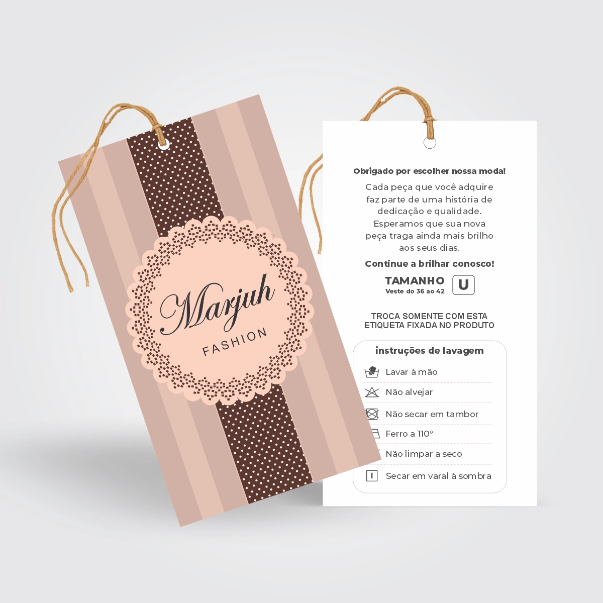 Etiquetas para Roupa Personalizadas Simples de Papel