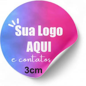 Etiquetas personalizáveis 3cm Redondo Vinil Leitoso + Recorte