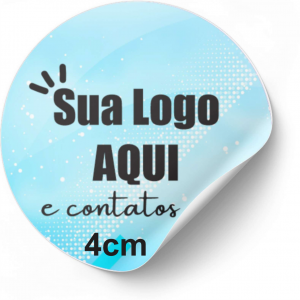 Etiquetas personalizáveis 4cm Redondo Vinil Leitoso + Recorte