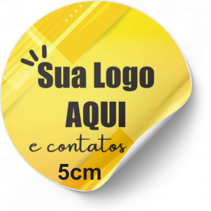 Etiquetas personalizáveis 5cm Redondo Vinil Leitoso + Recorte