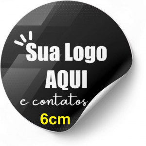 Etiquetas personalizáveis 6cm Redondo Vinil Leitoso + Recorte