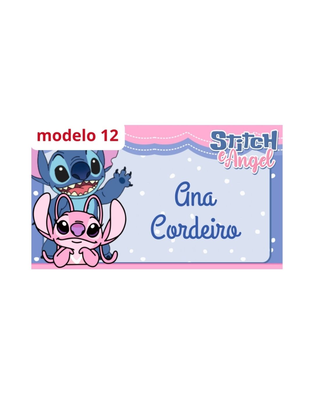 Etiquetas Termocolantes - Stitch e Angel