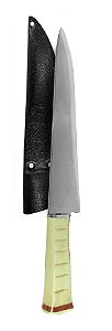 Faca Aço Carbono Escovada Exclusive 31 cm Bainha Couro Especial