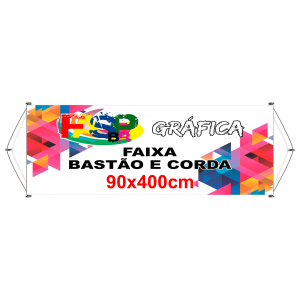 Faixa 90x400 90x400cm 4x0 Bastão e Corda