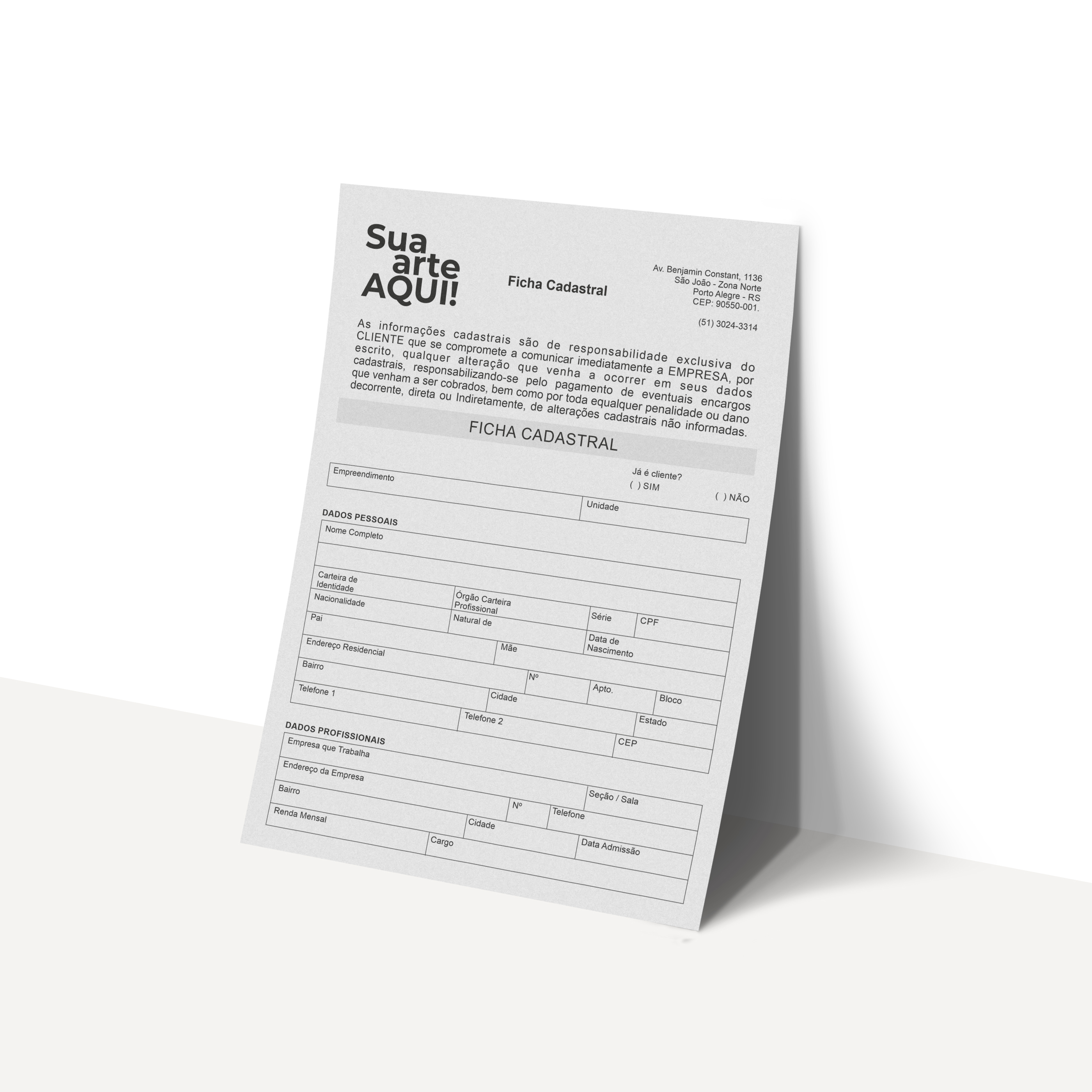 Ficha Cadastral Personalizada