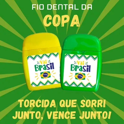Fio Dental Portatil Personalizado Verde e Amarelo