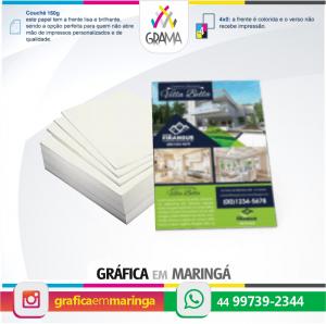 Flyers 10 x 14 cm 150g Impressão 1 lado 10 x 14 cm Couchê 150g 4x0 Sem verniz Corte Reto