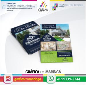 Flyers 10 x 14 cm 150g Impressão 2 lados 10 x 14 cm Couchê 150g 4x4 Sem verniz Corte Reto