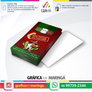 Flyers 10x14cm 120g Impressão 1 lado 10x14cm Couchê 120g 4x0 Sem verniz Corte Reto