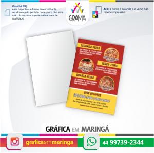 Flyers 10x14cm 90g Impressão 1 lado 10x14cm Couchê 90g 4x0 Sem verniz Corte Reto