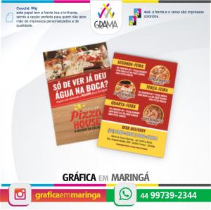Flyers 10x14cm 90g Impressão 2 lados 10x14cm Couchê 90g 4x4 Sem verniz Corte Reto