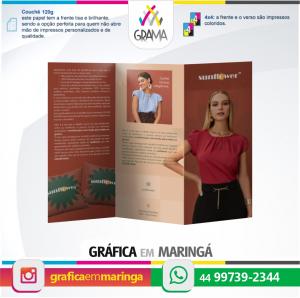 Folder 120g 28 x 20 cm 2 Dobras 28 x 20 cm Papel Couchê 120g 4x4 Sem verniz 2 dobras