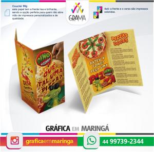 Folder 90g 28 x 20 cm 2 Dobras 28 x 20 cm Papel Couchê 90g 4x4 Sem verniz 2 dobras