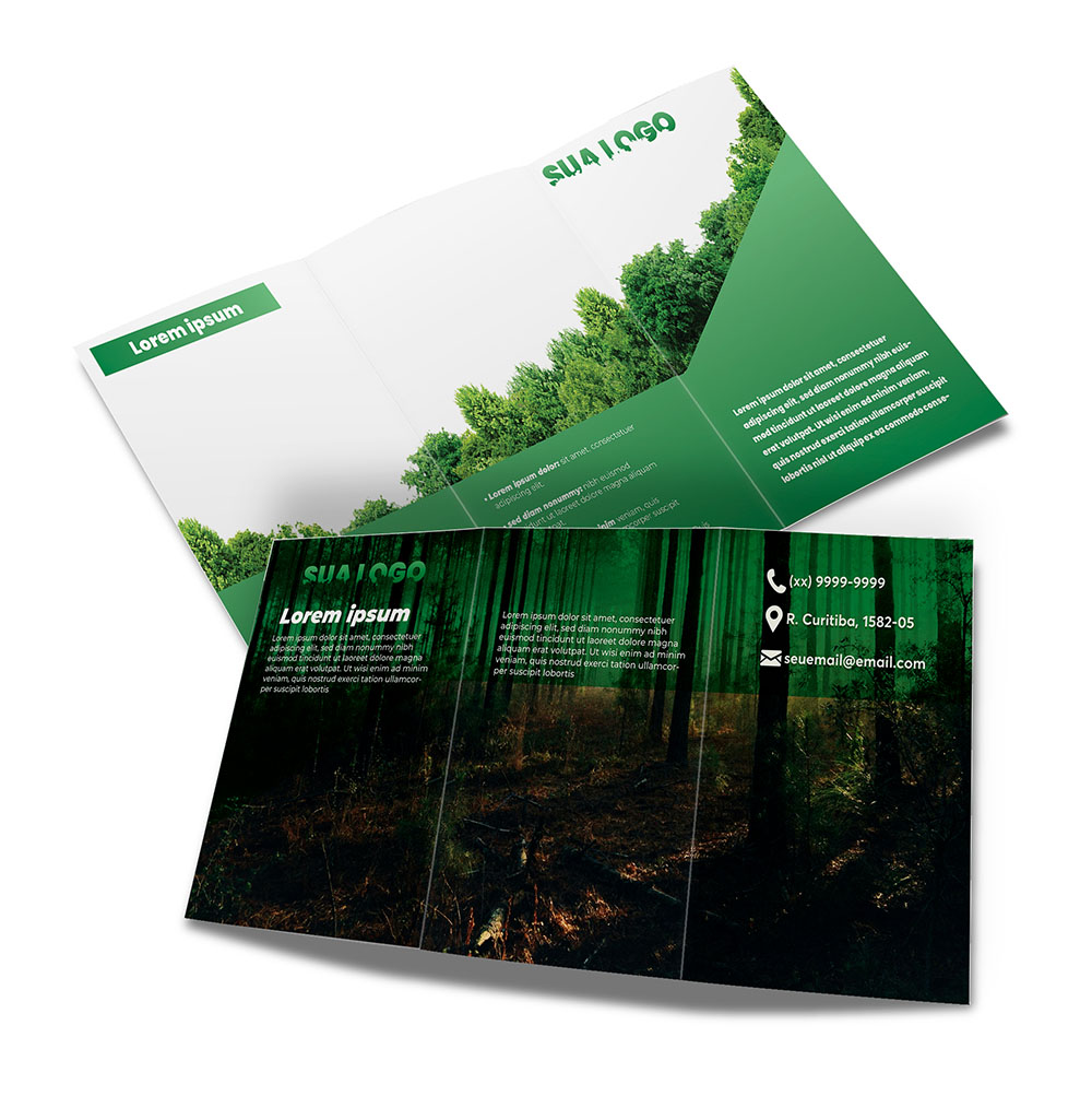 Folders 2 Dobras Couchê 150g Sem Verniz 300x150mm 2 Dobras 4X4 - 5.000 unidades