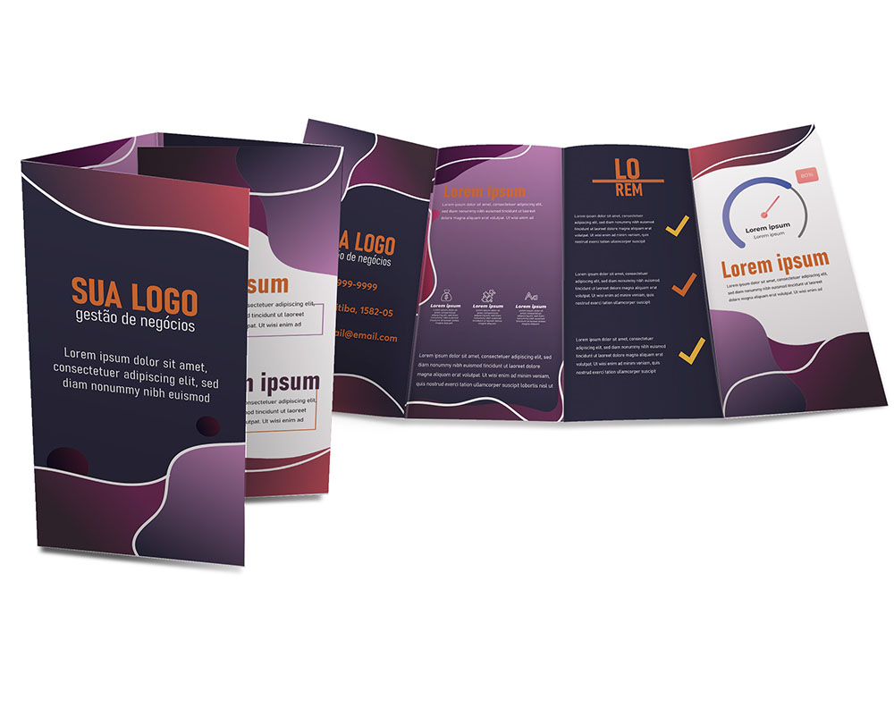 Folders 3 Dobras Couchê 115g Sem Verniz 300x150mm 4X4 - 5.000 unidades