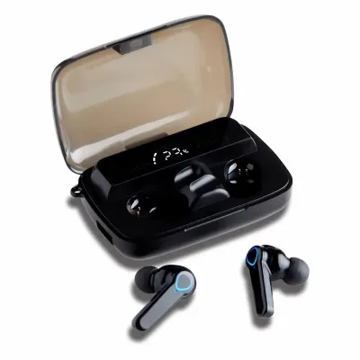 Fone de ouvido bluetooth com comandos touch e case carregador