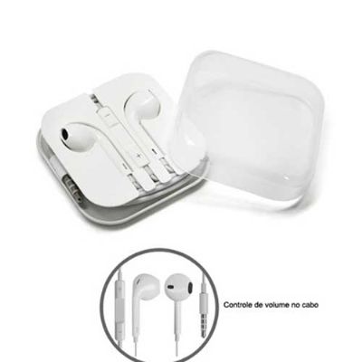 Fone de Ouvido Personalizado Com Controle de Volume no Cabo Som Estereo de Alta Qualidade Personal