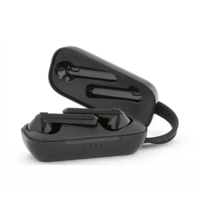 Fone de ouvido wireless stereo em ABS preto