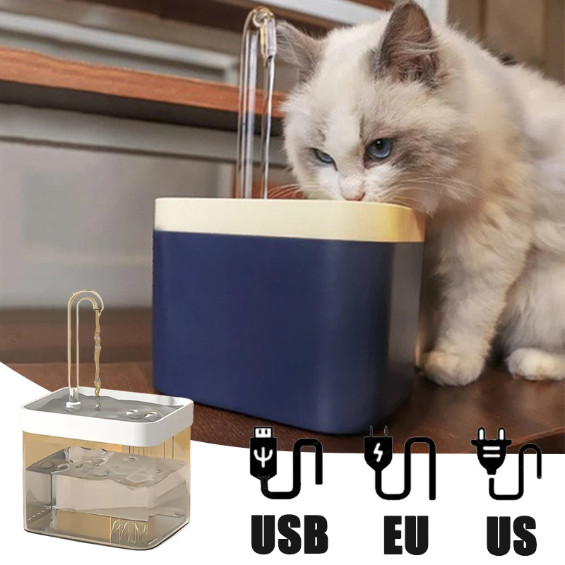 Fonte de Água Ultra Silenciosa para Animais com Filtro Automático de 1,5L e Prevenção de Burnout