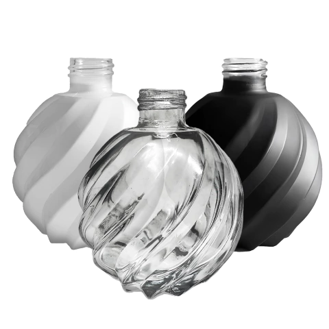 Frasco de Vidro Bola Espiral 280ml 28/410 para Aromatizador Saboneteira | Redondo | Torcido