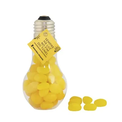 Frasco Lampada Setembro Amarelo Com Balas