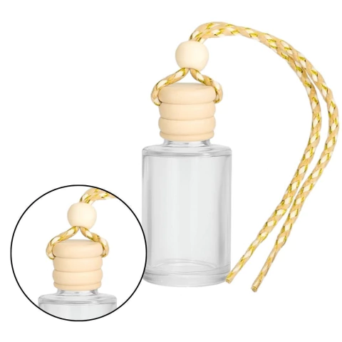 Frasco Vidro Aromatizador de carro Com Tampa Bege