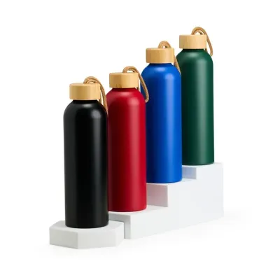 Garrafa Aluminio Tampa de Bambu 800ml Sm16b