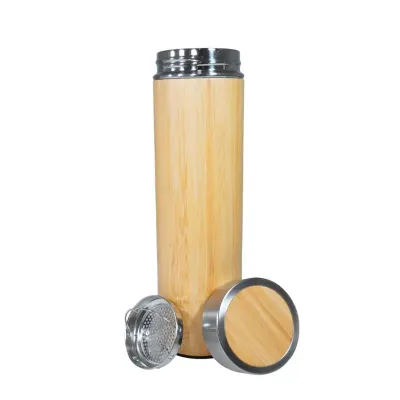 Garrafa Bambu Parede Dupla 500ml Com Infusor