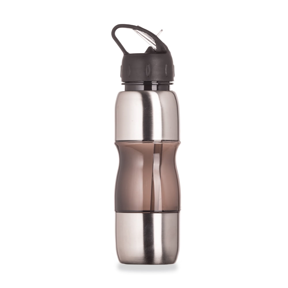 Garrafa de Alumínio 600 ml com Canudo - X02048