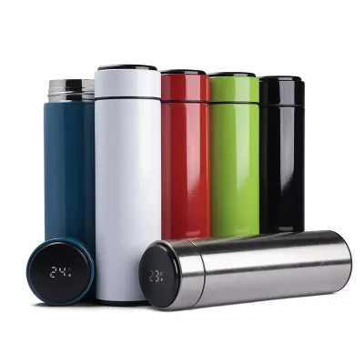 Garrafa Inox 450ml Personalizada Com Display Led e Infusor