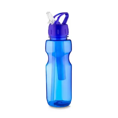 Garrafa Plastica 700 ml Com Porta Gelo e Canudo