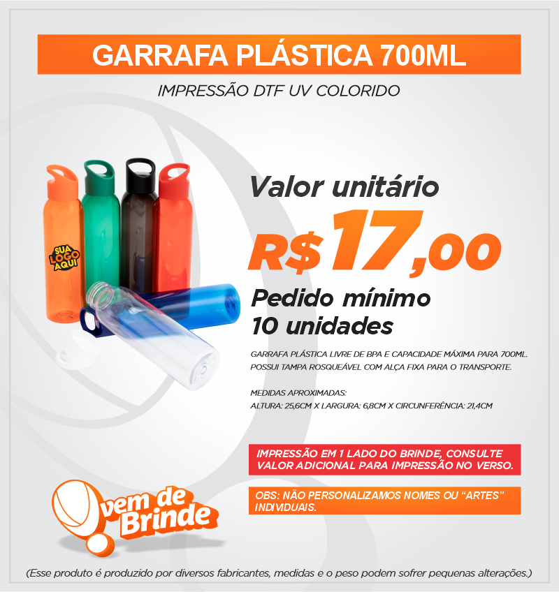 Garrafa Plástica 700ML