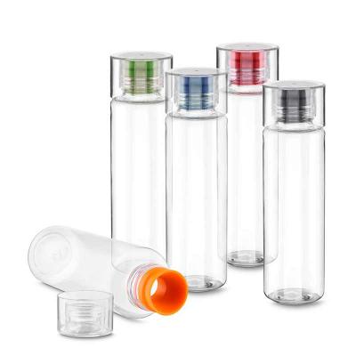 Garrafa plástica de 600ml com borracha silicone na cor azul