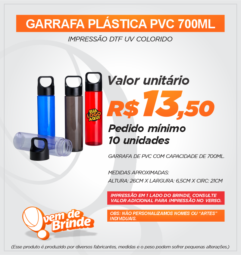 Garrafa Plástica PVC 700ML