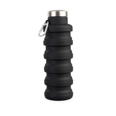 Garrafa Retratil Silicone 500ml Personalizada Com Mosquetao