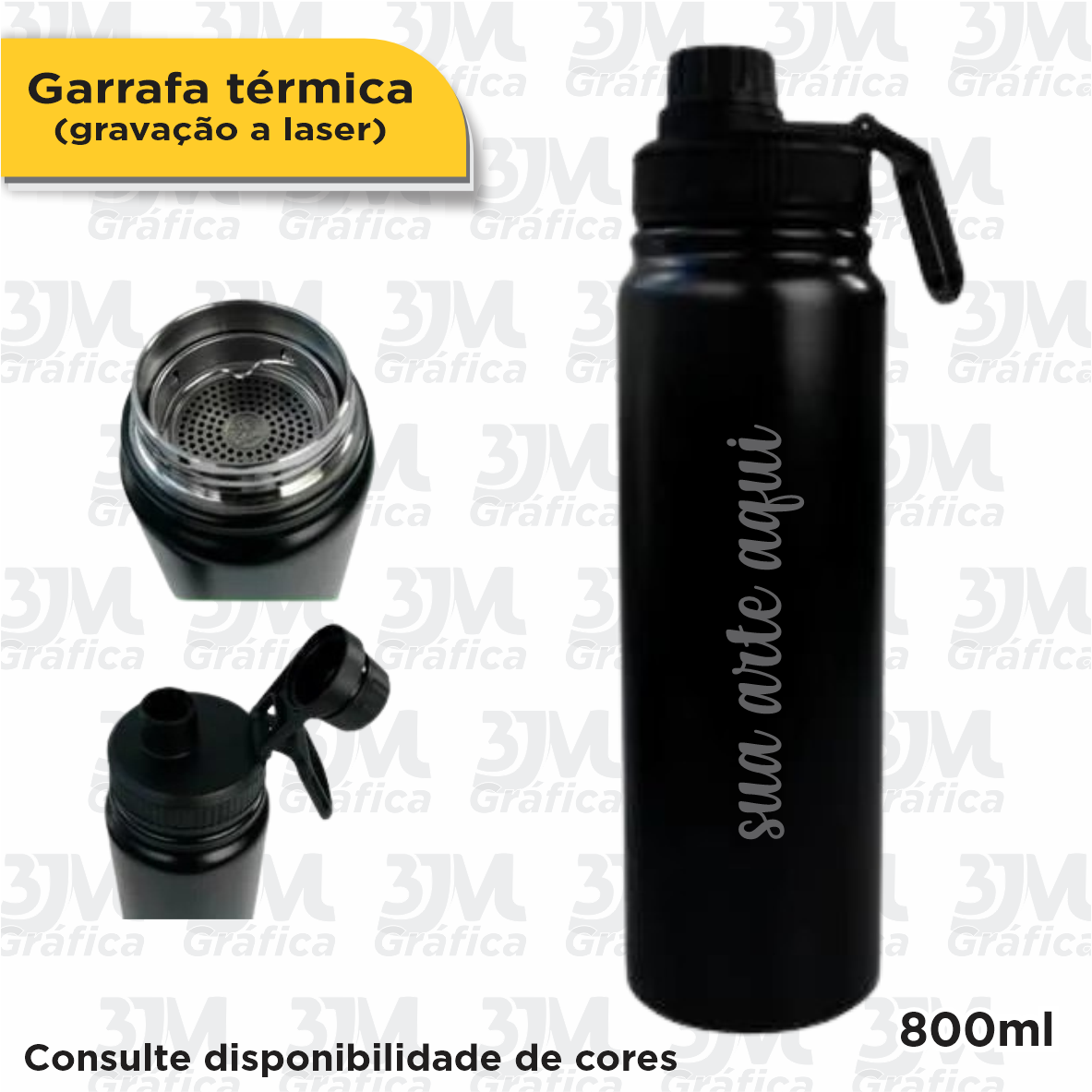 Garrafa Térmica 800 ml Gravação Laser