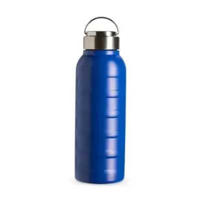 Garrafa térmica azul em inox