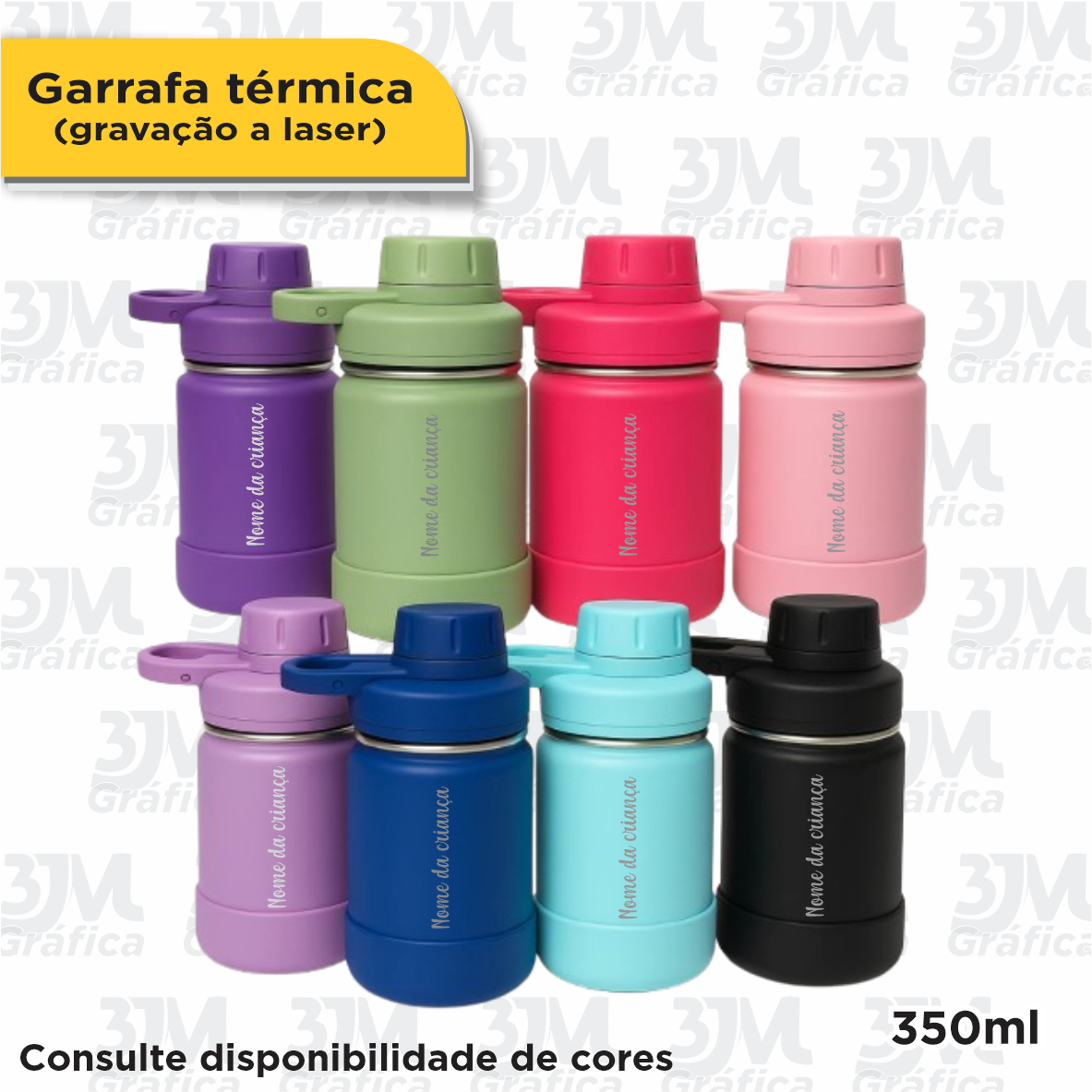 Garrafa Térmica com bico 350ml Gravação Laser